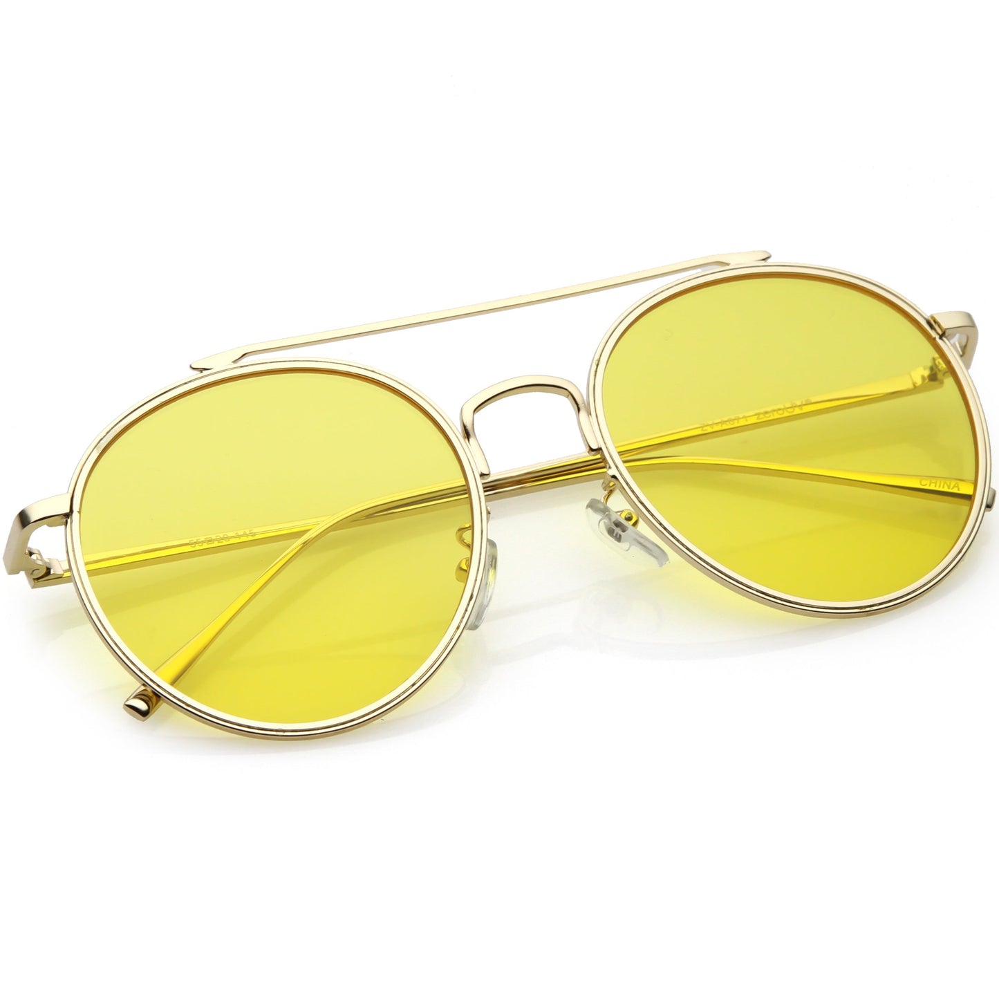 Modern Slim Round Color Tone Aviator Sunglasses A871