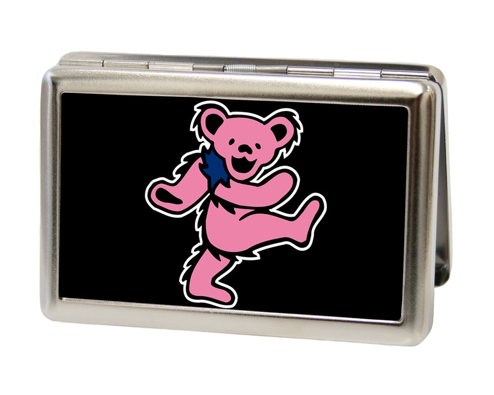 Grateful Dead Dancing Bear Black Pink Business Card Holder