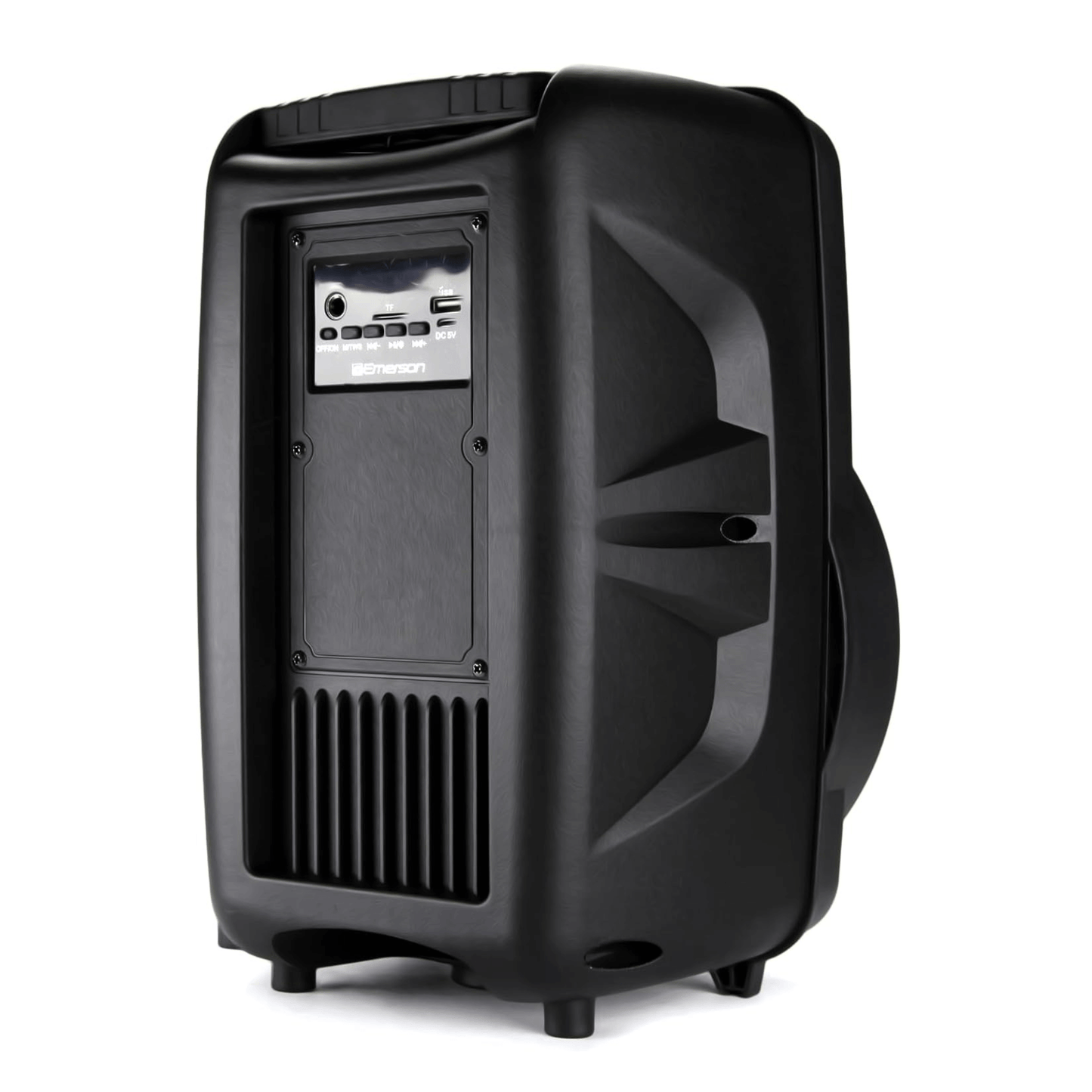 Emerson Portable 8" Bluetooth Party Speaker with FM Radio, Disco Light and Stand