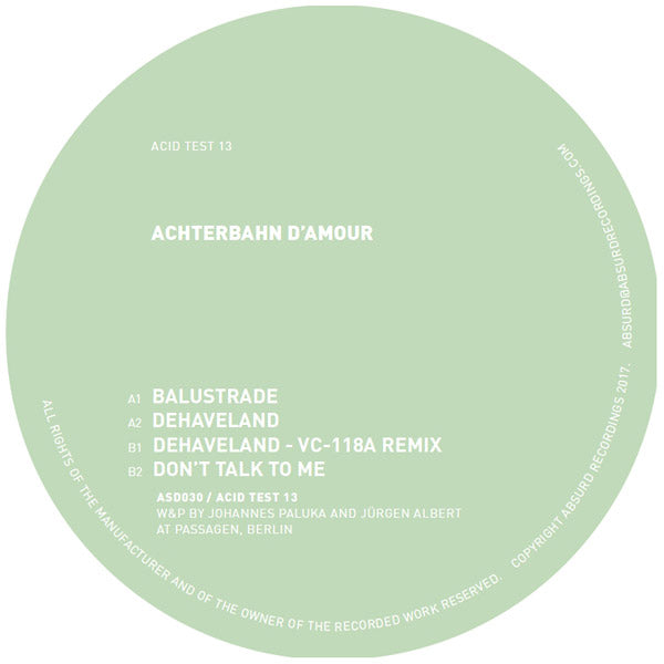 ACHTERBAHN D'AMOUR - Acid Test 13 Vinyl Record