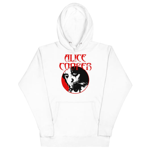 Alice Cooper Staring Mens Hoodie White