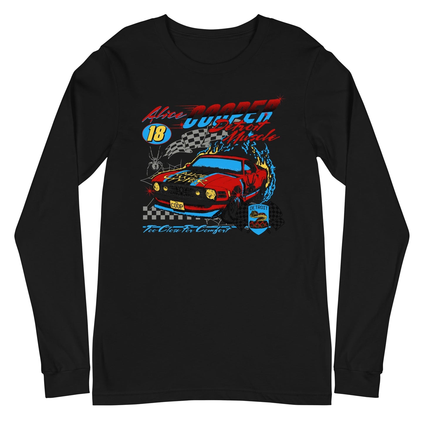 Alice Cooper Racecar Mens Long Sleeve T Shirt Black