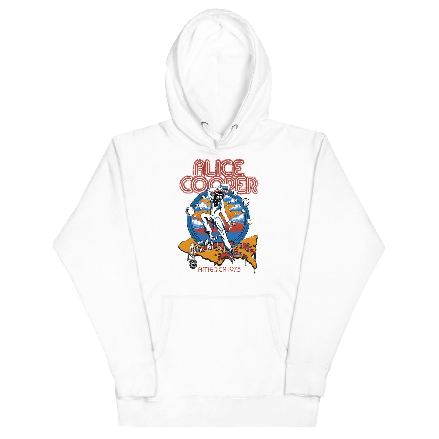 Alice Cooper 1973 Tour Mens Hoodie White