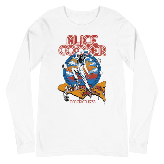 Alice Cooper 1973 Tour Mens Long Sleeve T Shirt White