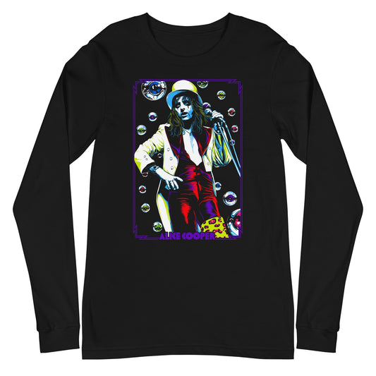 Alice Cooper Bubbles Mens Long Sleeve T Shirt Black