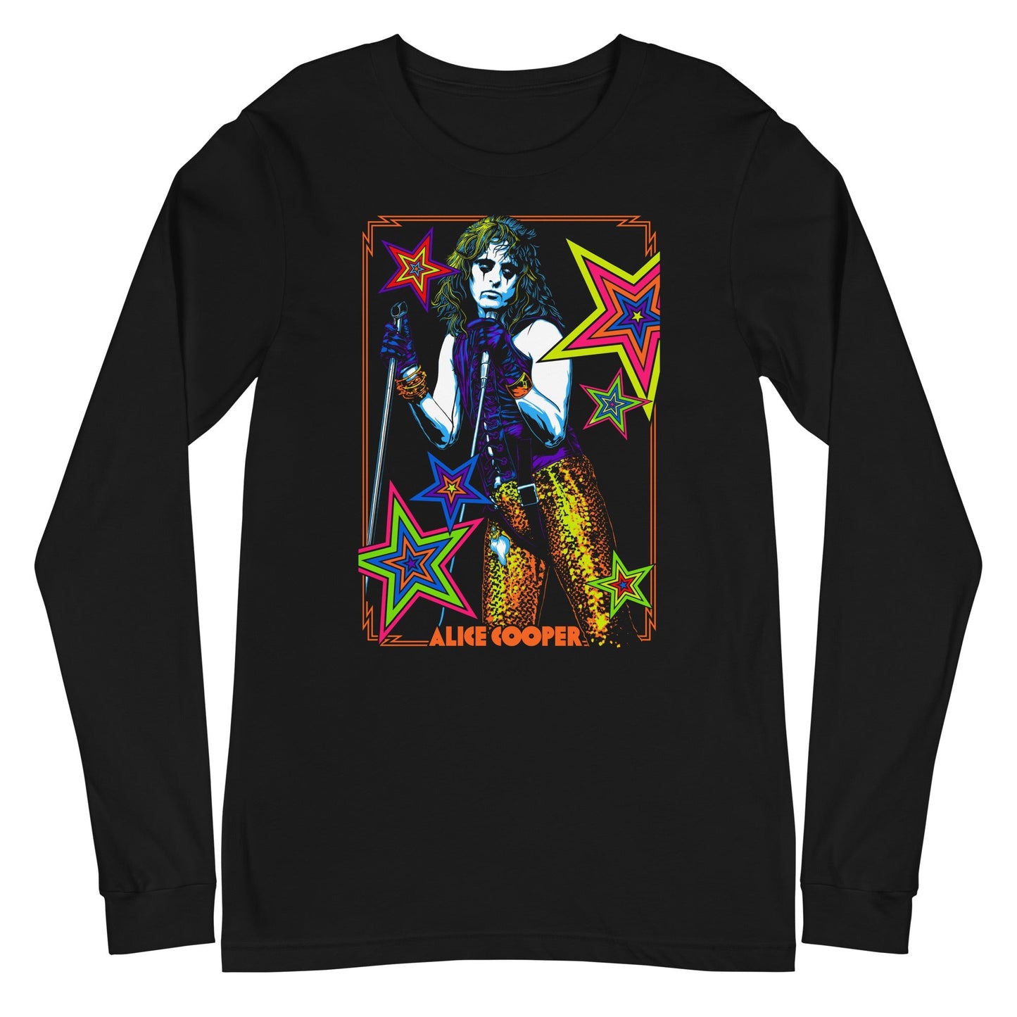 Alice Cooper Stars Mens Long Sleeve T Shirt Black