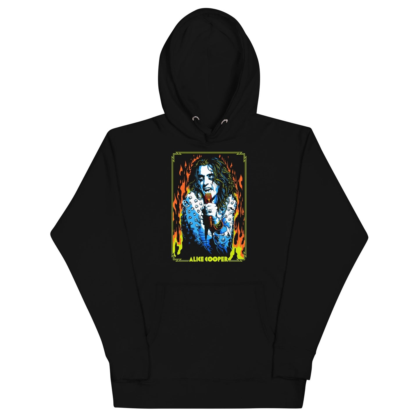 Alice Cooper Flames Mens Hoodie Black