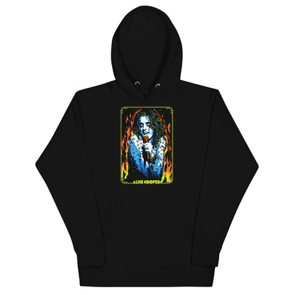 Alice Cooper Flames Mens Officially Licensed Hoodie Black