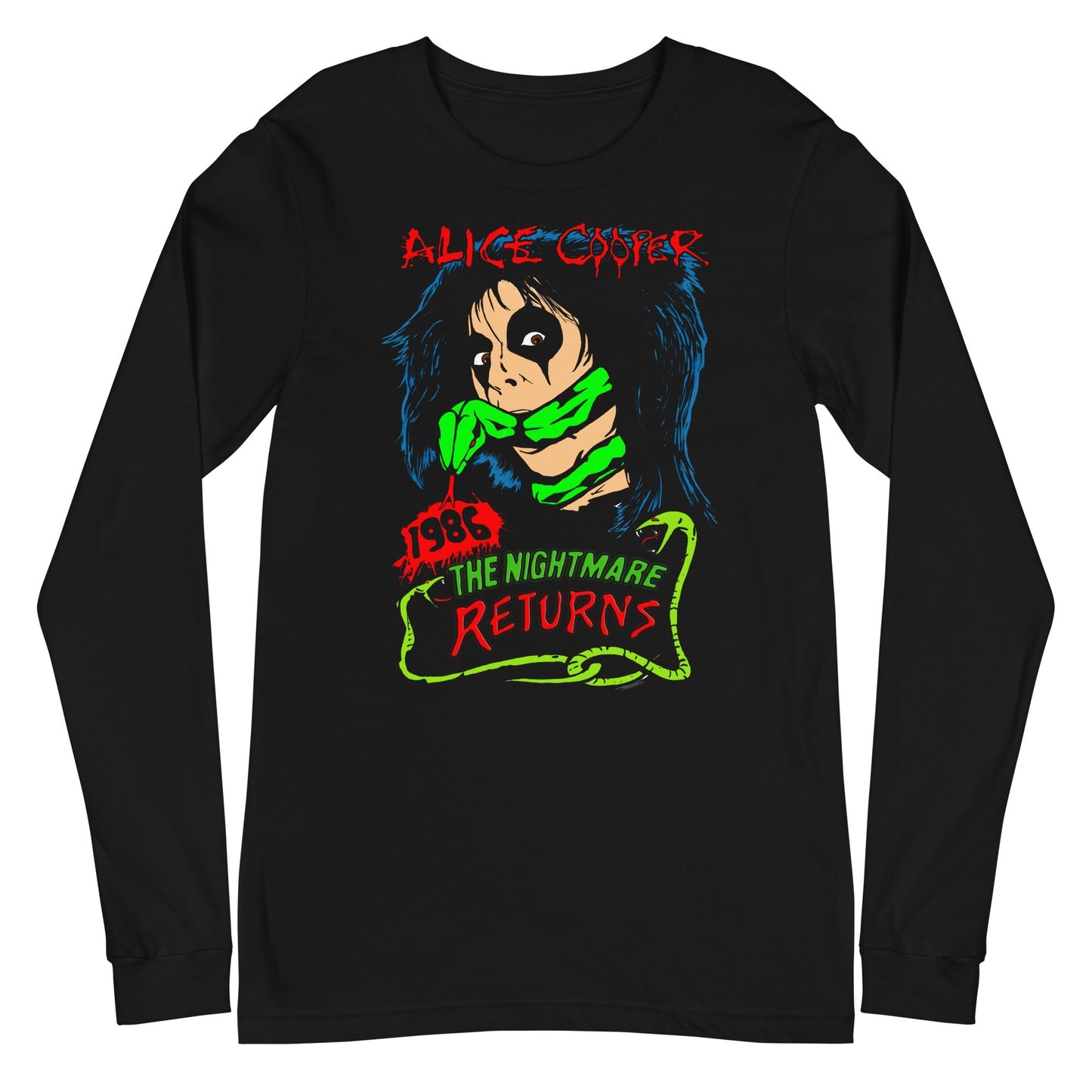 Alice Cooper Nightmare Returns Mens Long Sleeve T Shirt Black