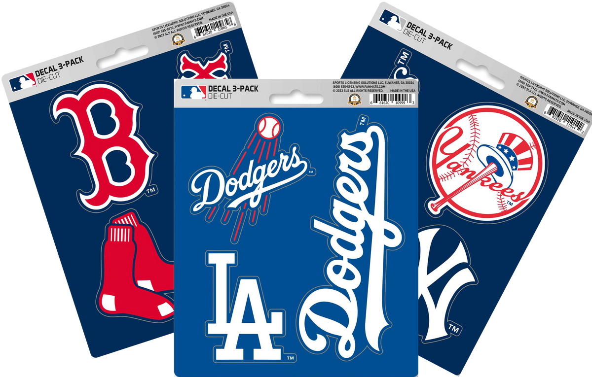 MLB Official Team Sticker Mats - Set of 3 Stickers Officially Licensed
