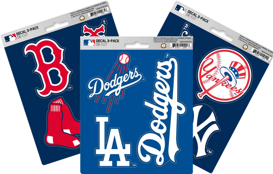MLB Official Team Sticker Mats - Set of 3 Stickers Officially Licensed