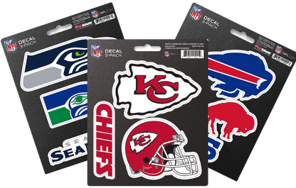 NFL Official Team Sticker Mats - Set of 3 Stickers Officially Licensed
