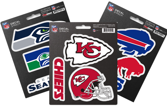 NFL Official Team Sticker Mats - Set of 3 Stickers Officially Licensed