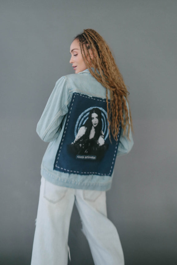 Alanis Morissette Hand Stitched Blue Denim Jacket