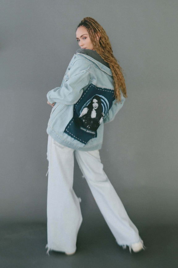 Alanis Morissette Hand Stitched Blue Denim Jacket