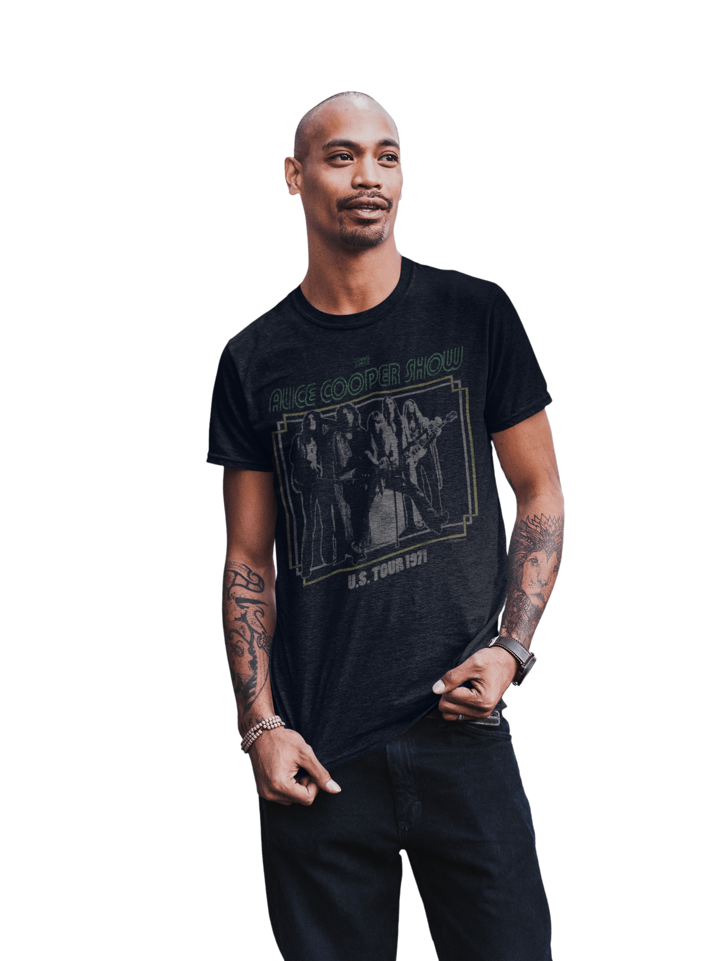 Alice Cooper 1971 US Tour Officially Licensed Mens T Shirt Black