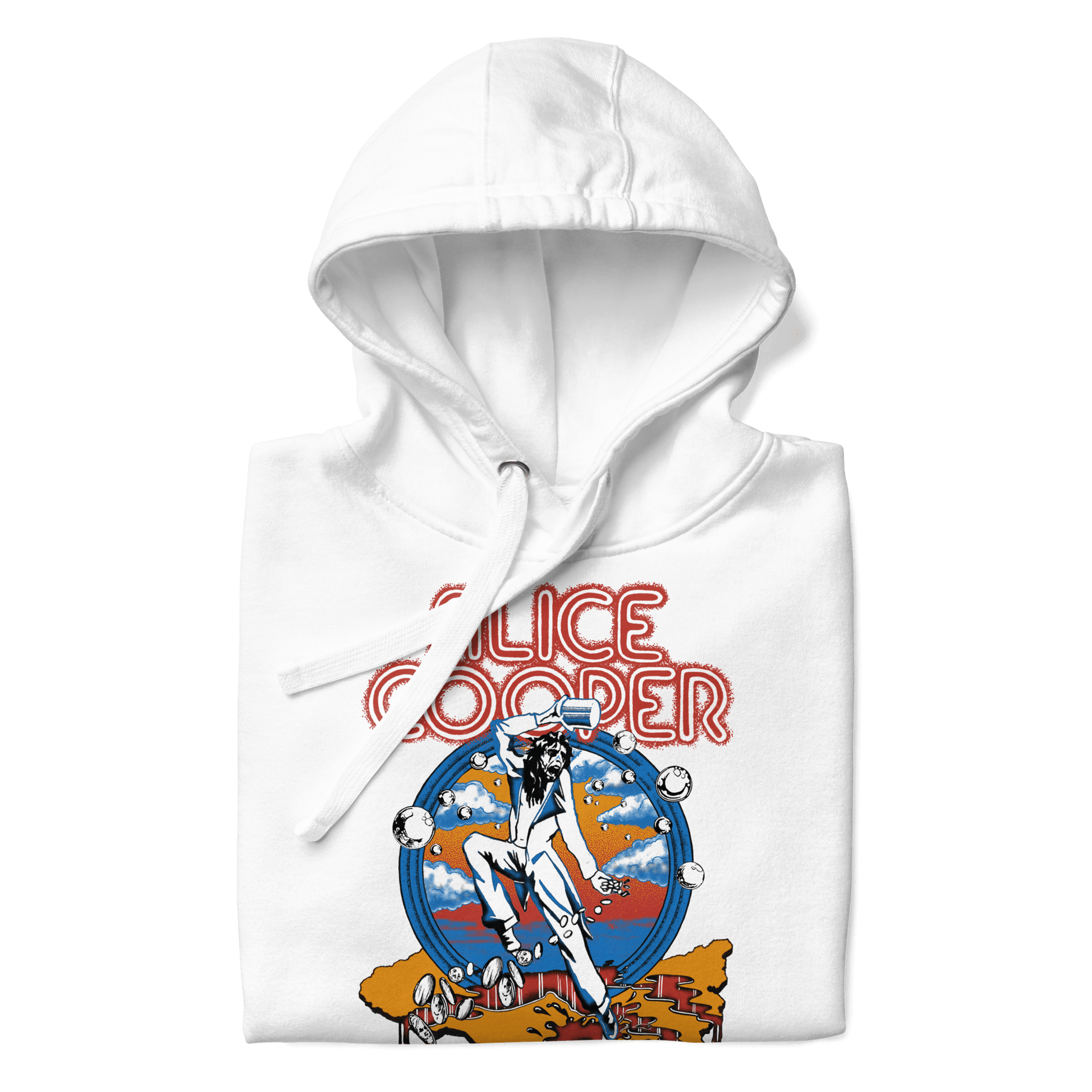 Alice Cooper 1973 Tour Mens Officially Licensed Hoodie White