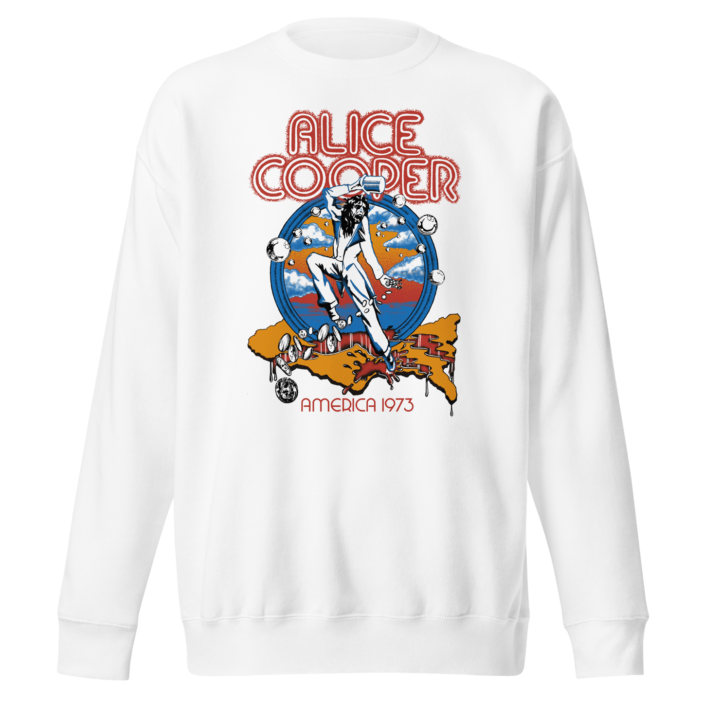 Alice Cooper 1973 Tour Mens Sweatshirt White