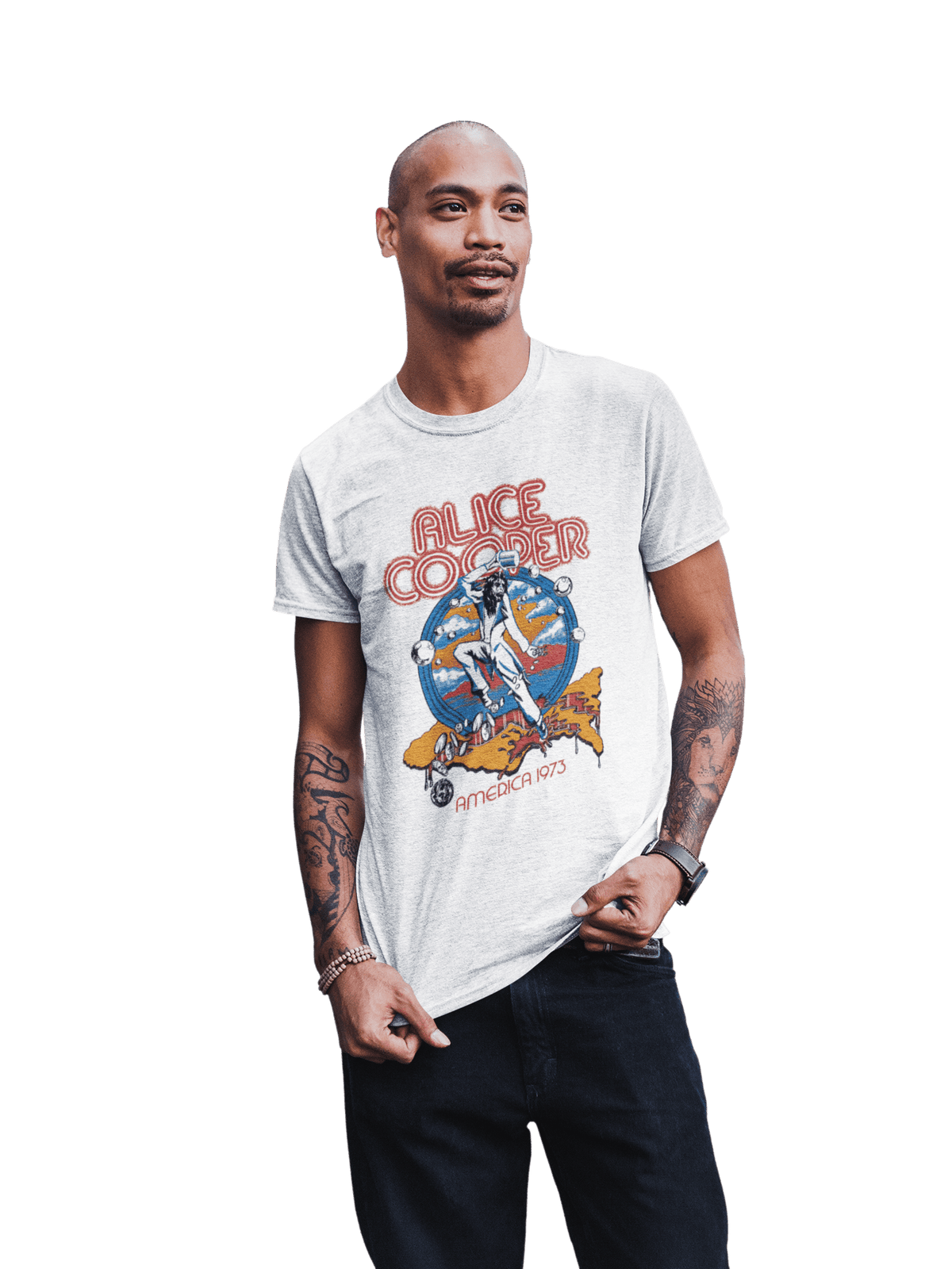 Alice Cooper 1973 Tour Officially Licensed Mens T Shirt White