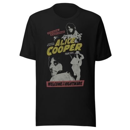 Alice Cooper 1975 Tour Vintage Officially Licensed Mens T Shirt Black