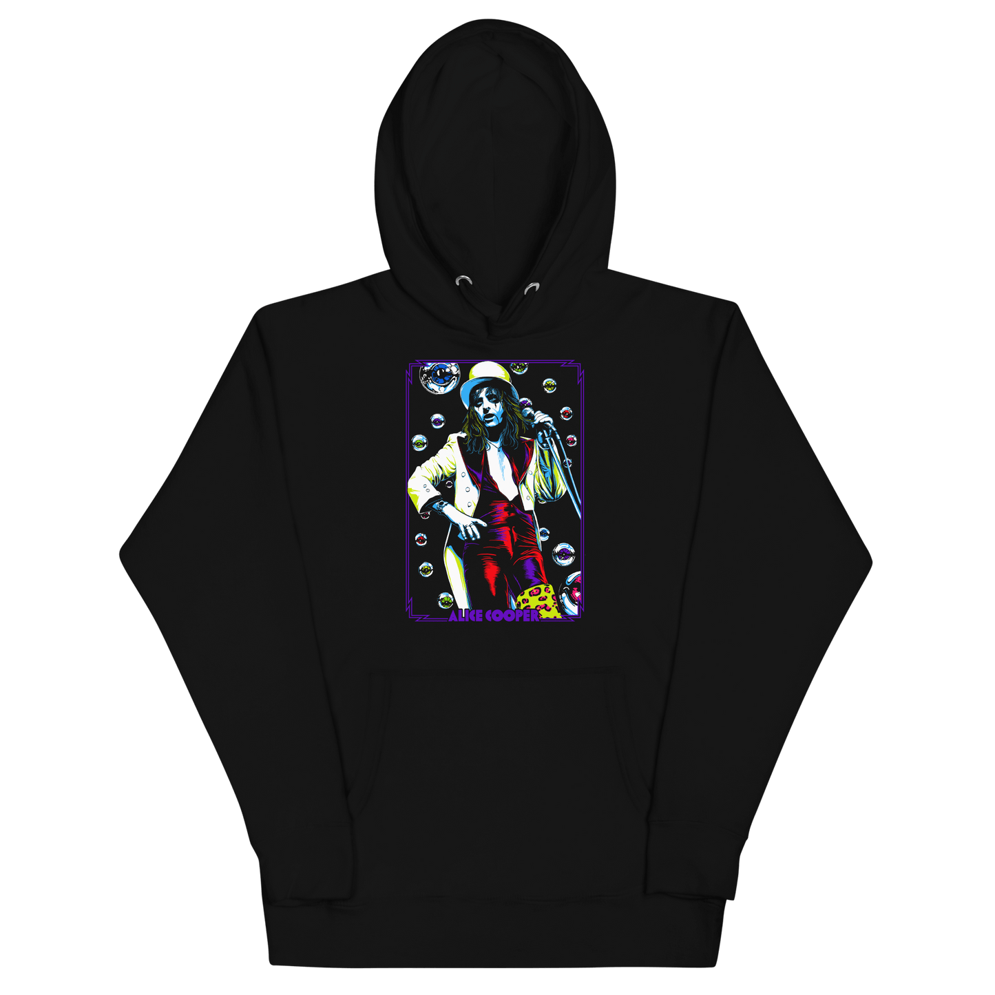 Alice Cooper Bubbles Mens Officially Licensed Hoodie Black