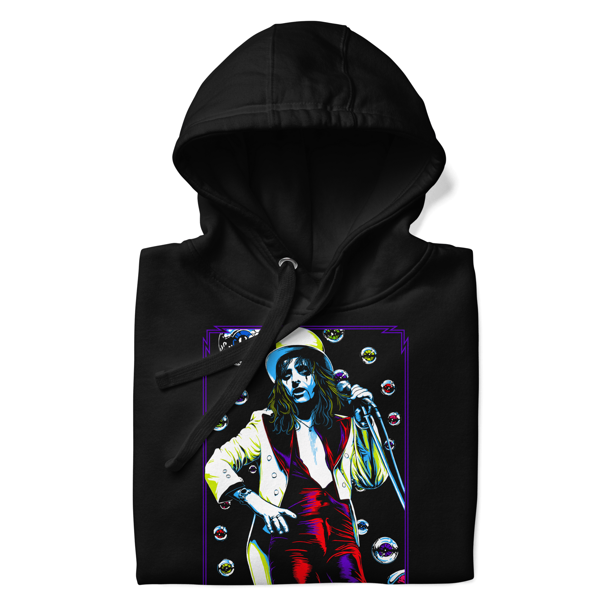 Alice Cooper Bubbles Mens Officially Licensed Hoodie Black