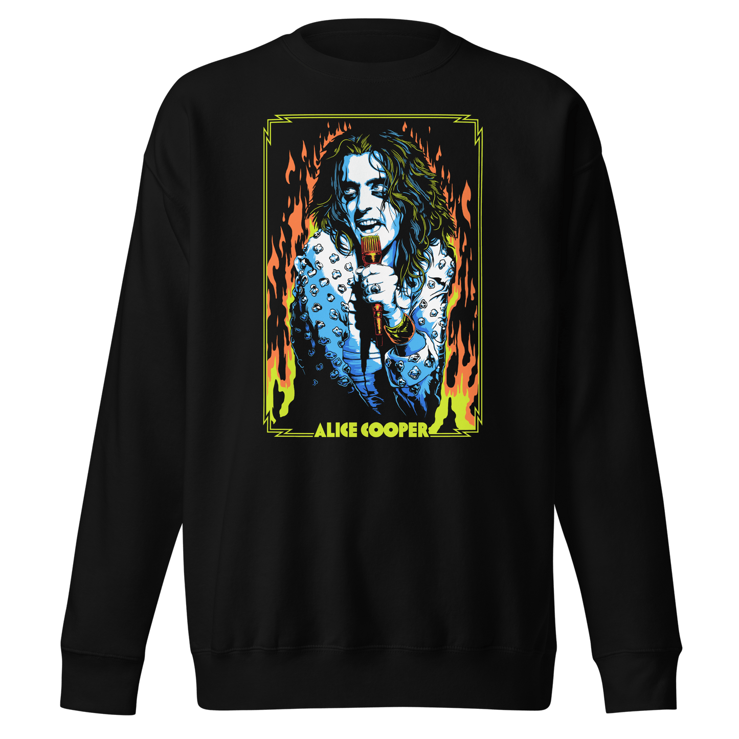 Alice Cooper Flames Mens Sweatshirt Black