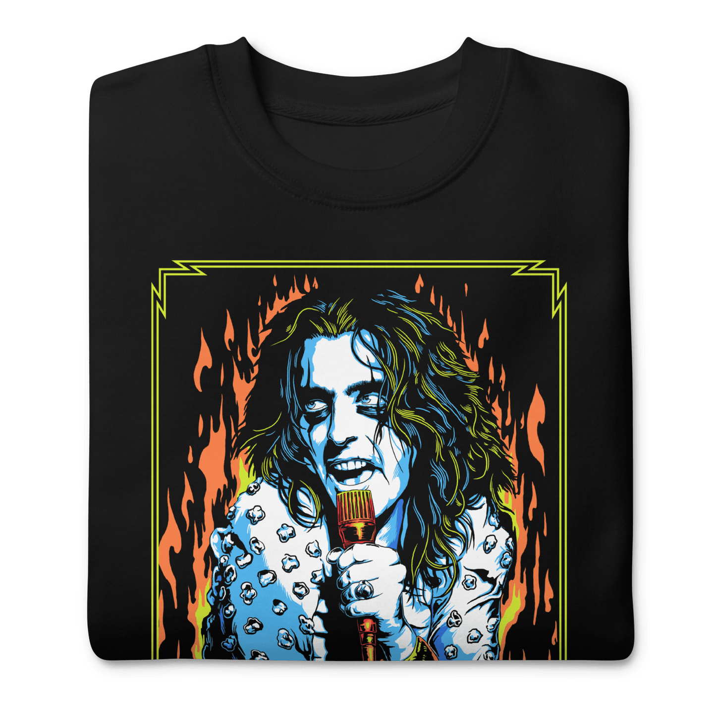 Alice Cooper Flames Mens Sweatshirt Black
