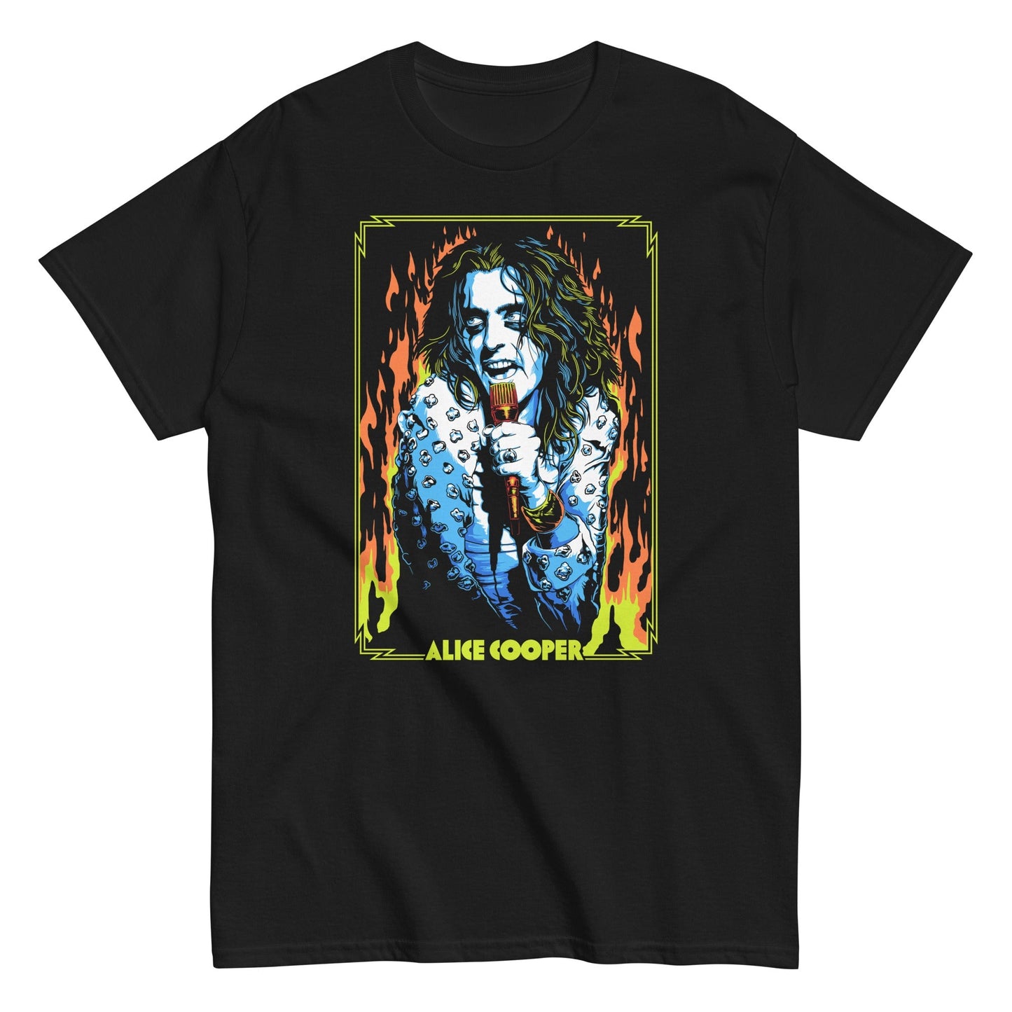 Alice Cooper Flames Mens T Shirt Black