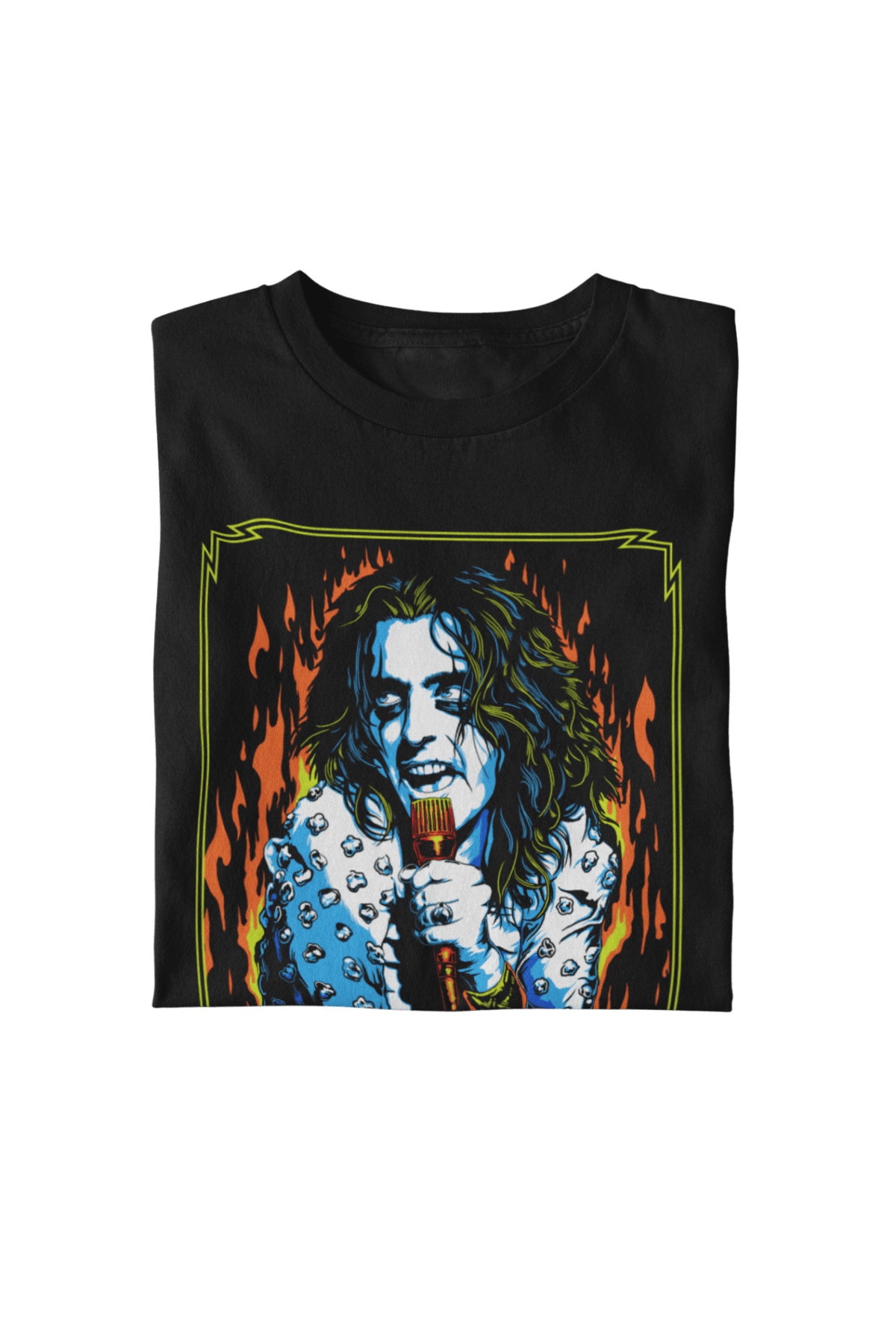 Alice Cooper Flames Officially Licensed Mens T Shirt Black