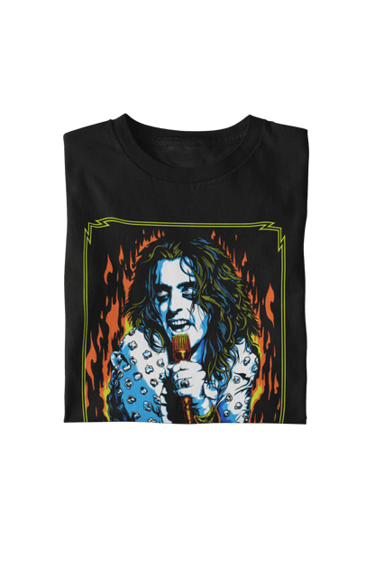 Alice Cooper Flames Officially Licensed Mens T Shirt Black