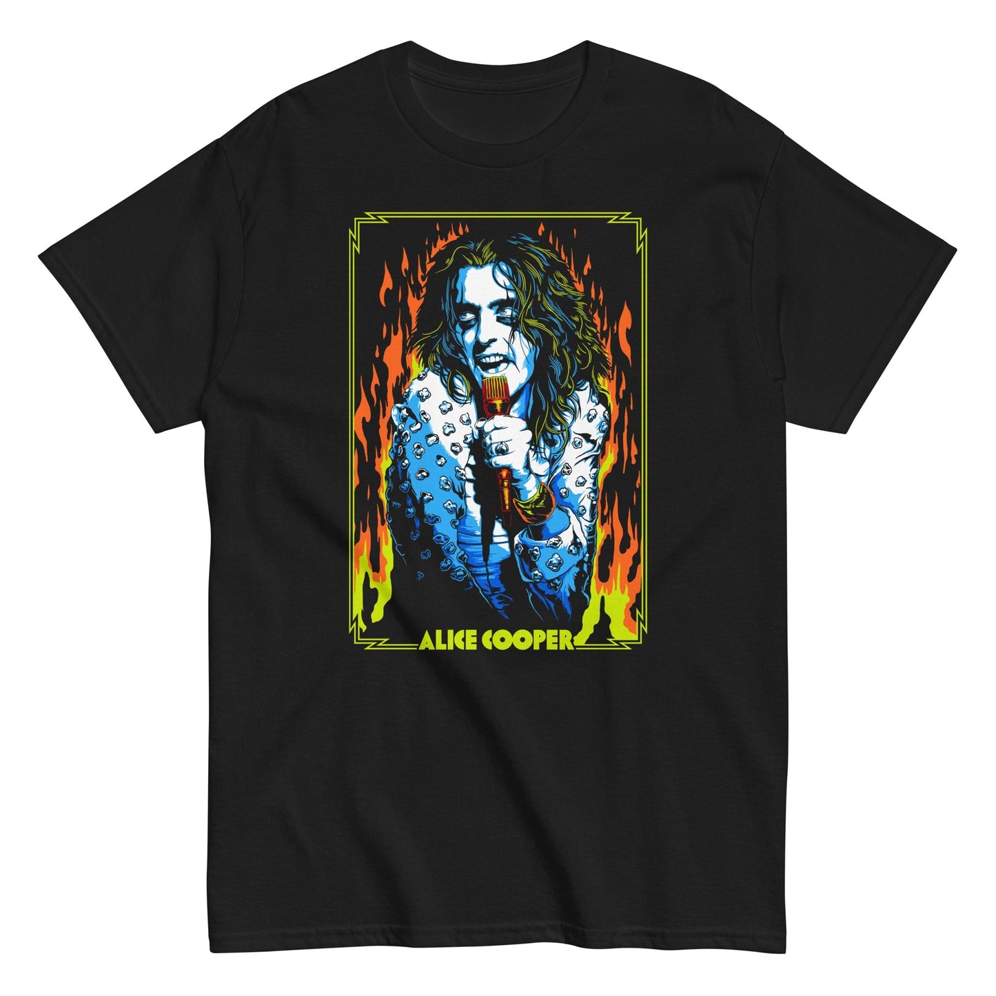 Alice Cooper Flames Mens T Shirt Black