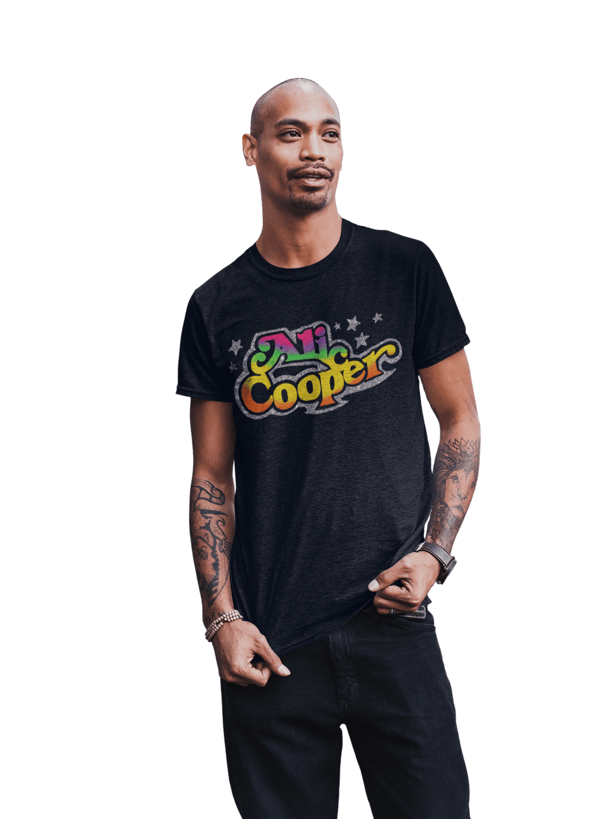 Alice Cooper Gradient Star Officially Licensed Mens T Shirt Black