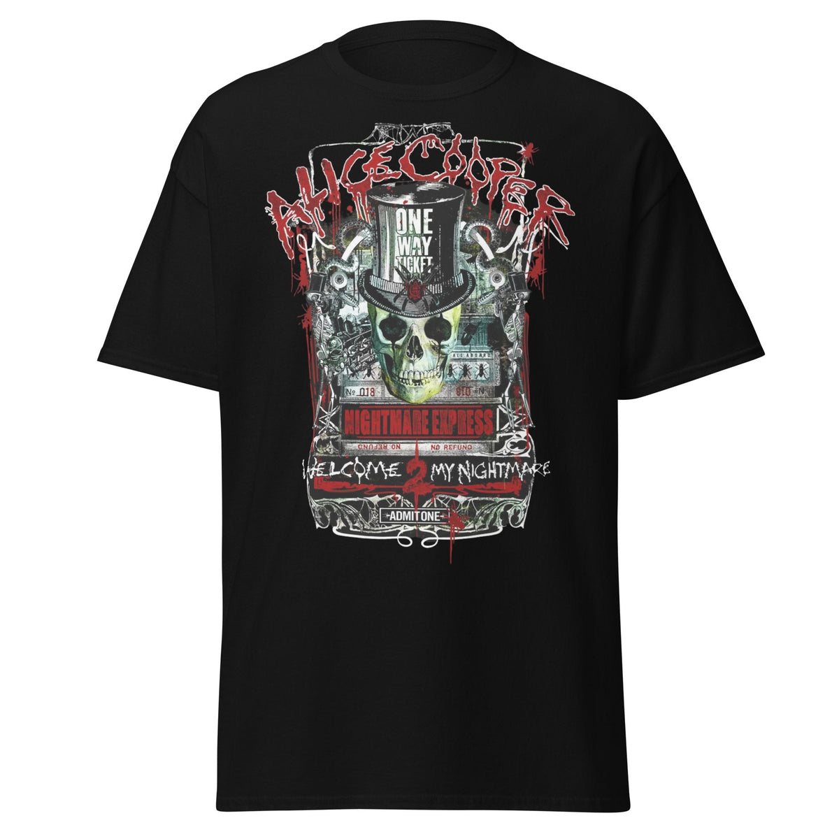 Alice Cooper Nightmare Express Jumbo Print Officially Licensed Mens T Shirt Black