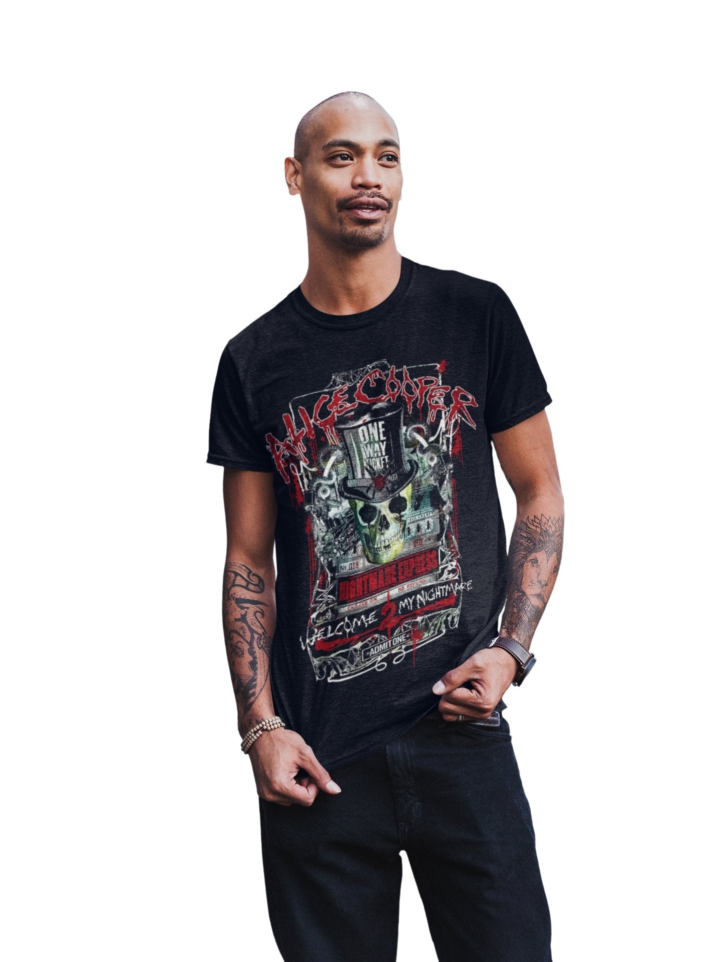 Alice Cooper Nightmare Express Jumbo Print Mens T Shirt Black