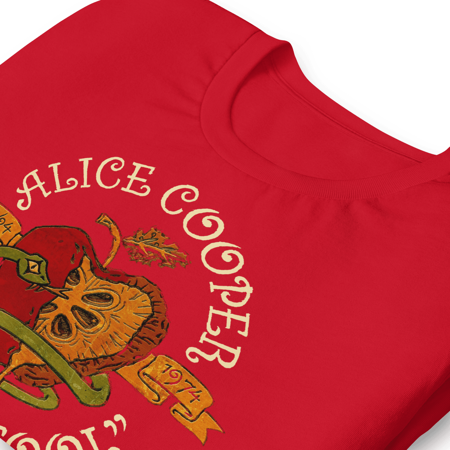 Alice Cooper Old School Jumbo Print Officially Licensed Mens T Shirt Red