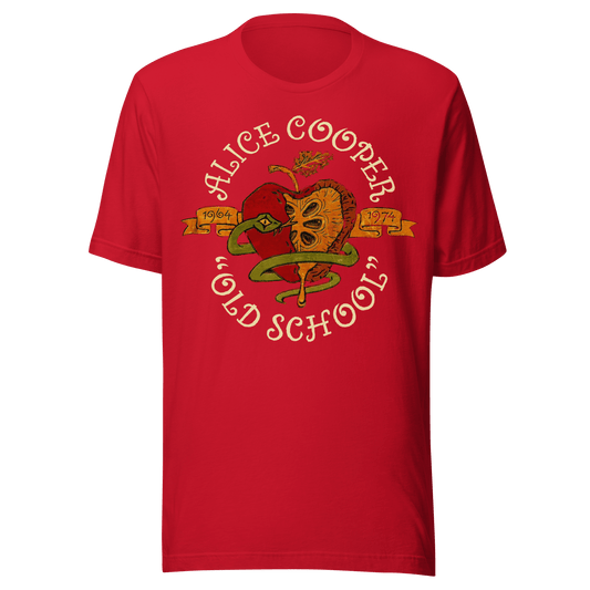 Alice Cooper Old School Jumbo Print Officially Licensed Mens T Shirt Red