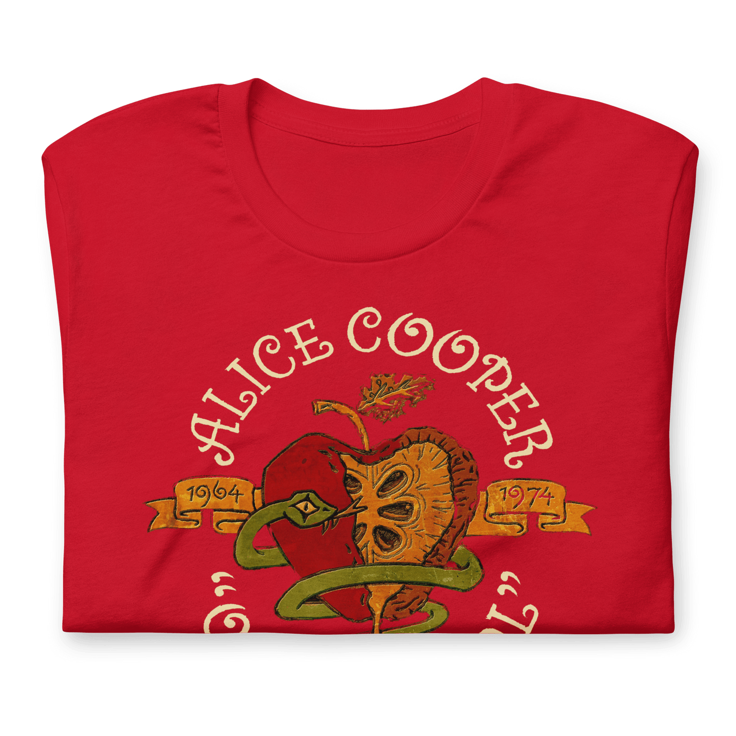 Alice Cooper Old School Jumbo Print Officially Licensed Mens T Shirt Red