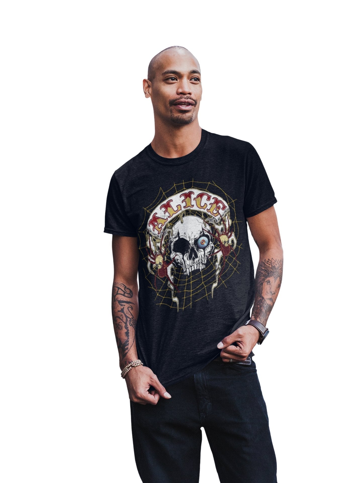 Alice Cooper One Eyed Skull Jumbo Print Mens T Shirt Black