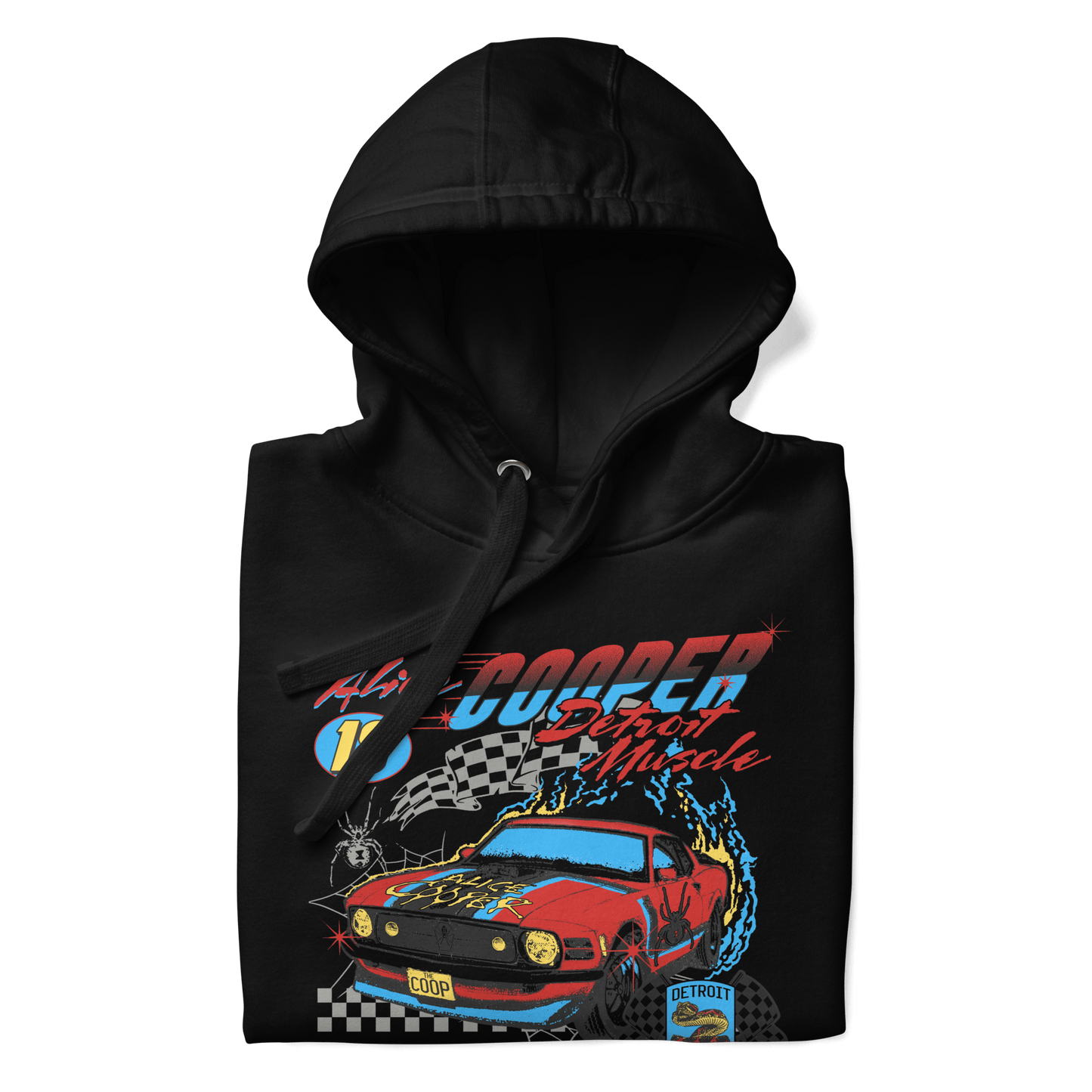 Alice Cooper Racecar Mens Officially Licensed Hoodie Black