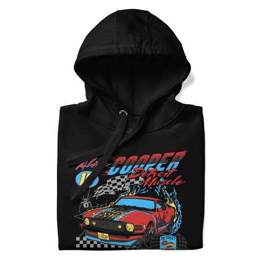 Alice Cooper Racecar Mens Officially Licensed Hoodie Black