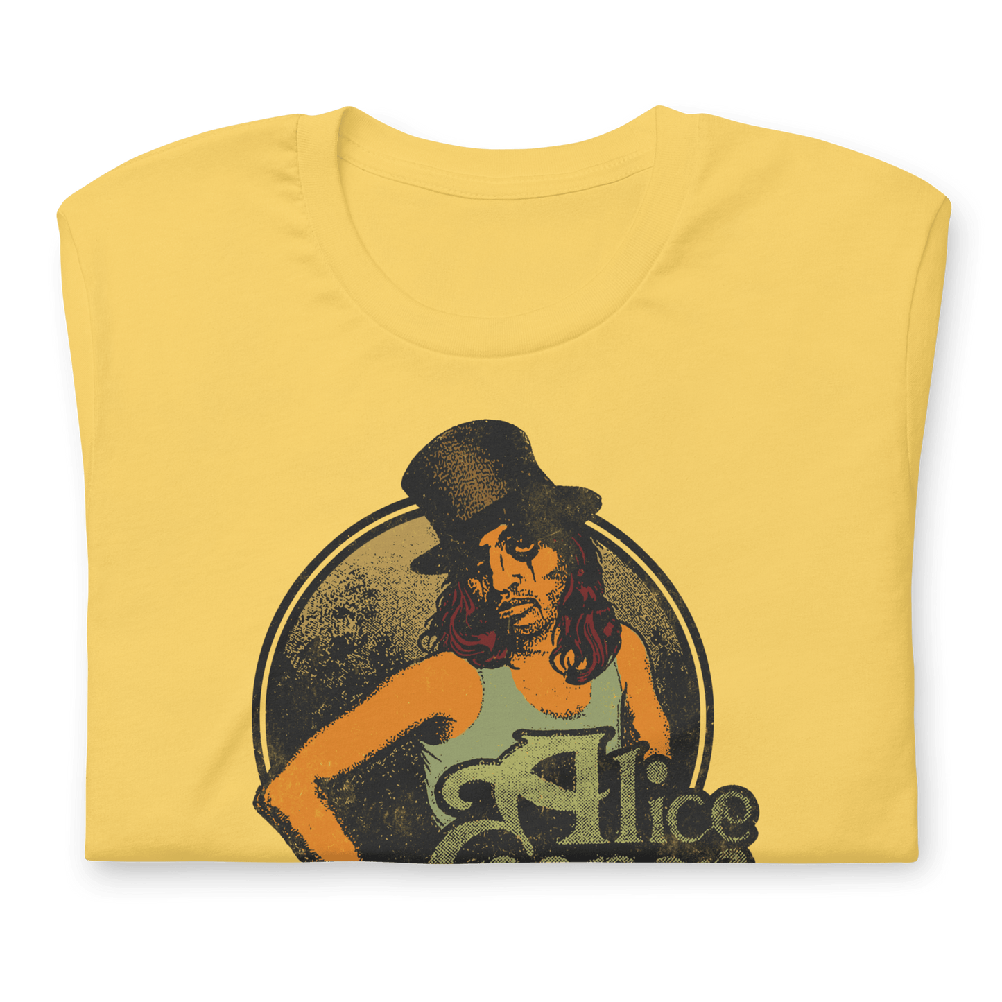 Alice Cooper Showtime 1976 Vintage Officially Licensed Mens T Shirt Gold