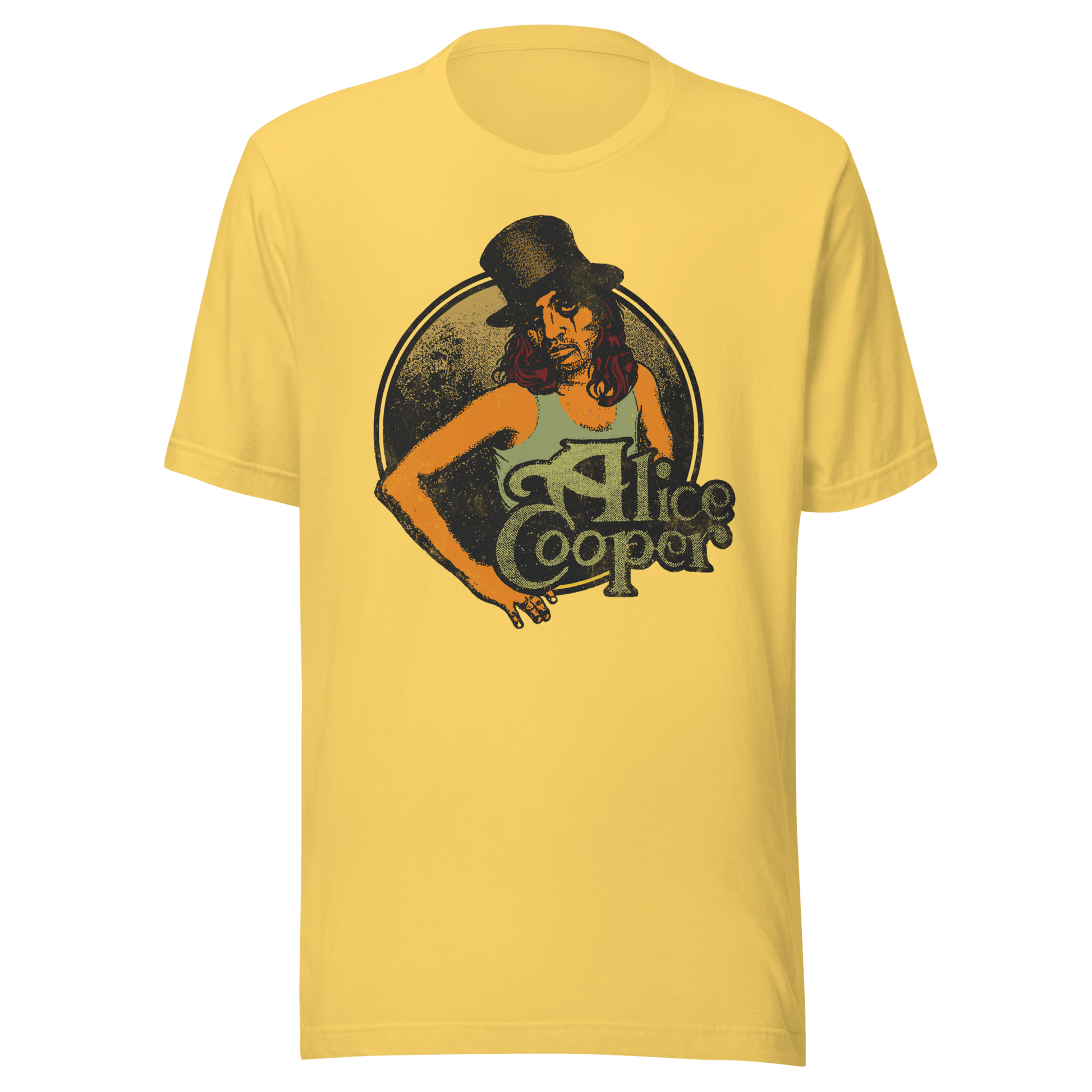 Alice Cooper Showtime 1976 Vintage Officially Licensed Mens T Shirt Gold