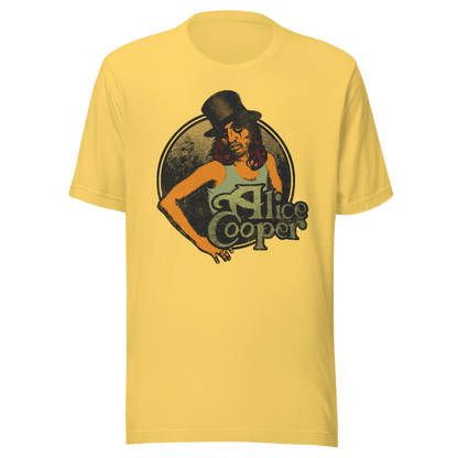 Alice Cooper Showtime 1976 Vintage Officially Licensed Mens T Shirt Gold