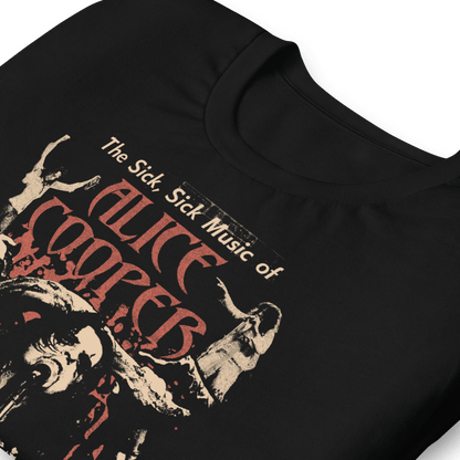Alice Cooper Sick Sick Jumbo Print Officially Licensed Mens T Shirt Black