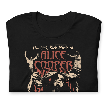 Alice Cooper Sick Sick Jumbo Print Officially Licensed Mens T Shirt Black