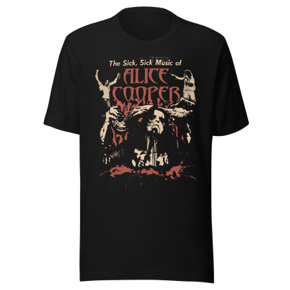 Alice Cooper Sick Sick Jumbo Print Officially Licensed Mens T Shirt Black
