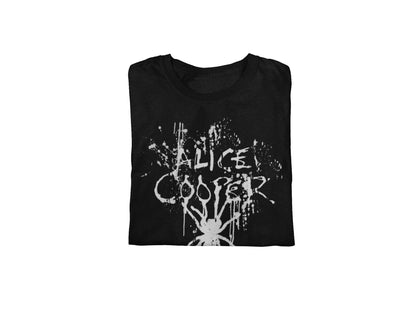 Alice Cooper Spider Drip Jumbo Print Mens T Shirt Black