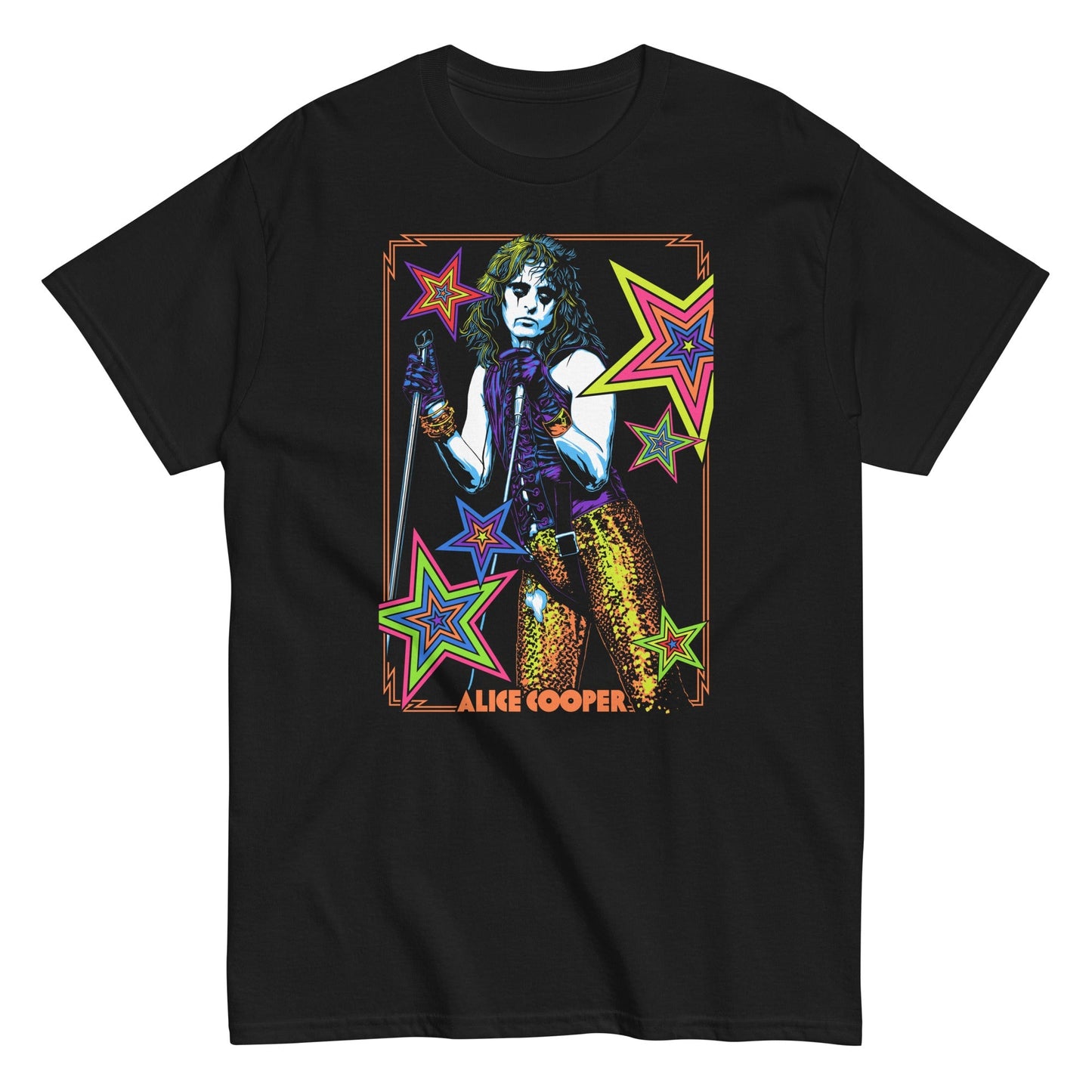 Alice Cooper Stars Mens T Shirt Black