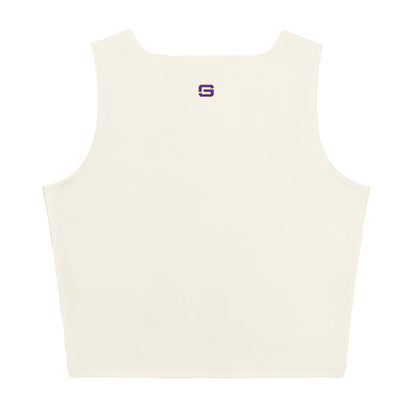 LSU Football Eye of the Tiger Crop Top - Cream